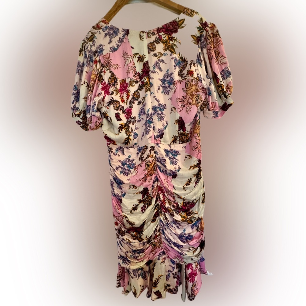 Adelyn Rae Floral, Short-Sleeve, Ruched, Viscose Dress - Picture 3 of 5